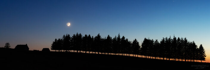Coucher de lune au Pendouliou de Fabrègues