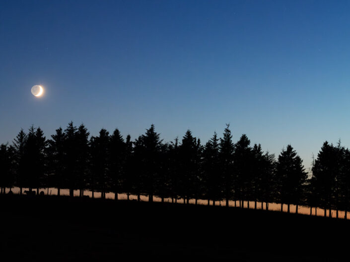 Coucher de lune au Pendouliou de Fabrègues
