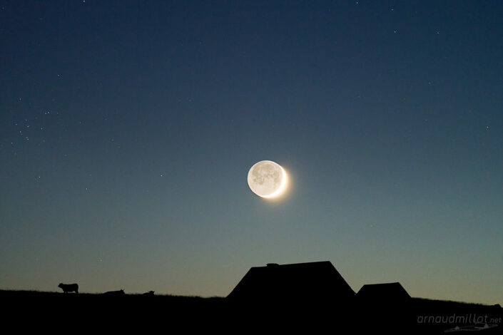 Lune cendrée depuis le Trap Haut