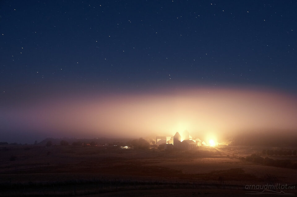 Village d’Aubrac sous les étoiles, octobre 2016